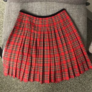 Christmas plaid pleated mini-skirt